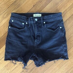 Black denim Madewell shorts size 26. High rise. Like new.